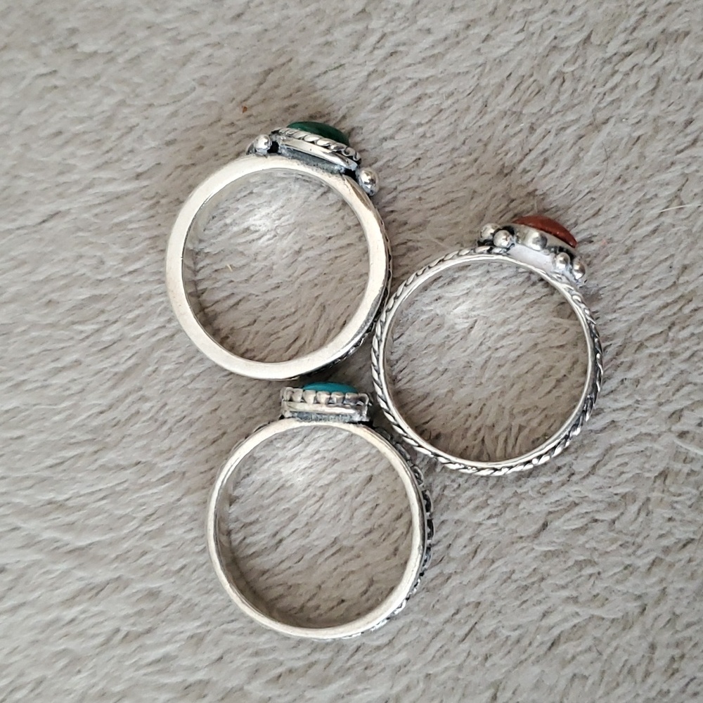 Stackable Silver Ring Trio - image 3